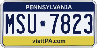 PA license plate MSU7823
