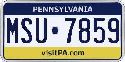 PA license plate MSU7859