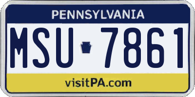 PA license plate MSU7861