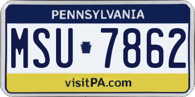 PA license plate MSU7862
