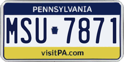 PA license plate MSU7871