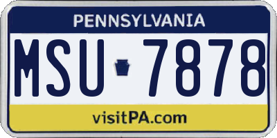 PA license plate MSU7878