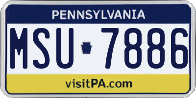 PA license plate MSU7886