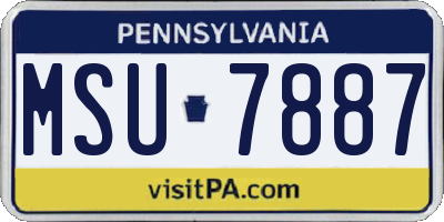 PA license plate MSU7887