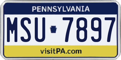 PA license plate MSU7897