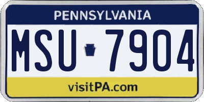 PA license plate MSU7904