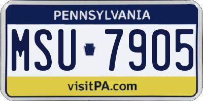 PA license plate MSU7905