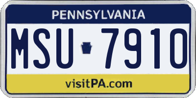 PA license plate MSU7910