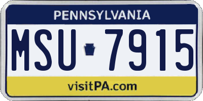 PA license plate MSU7915