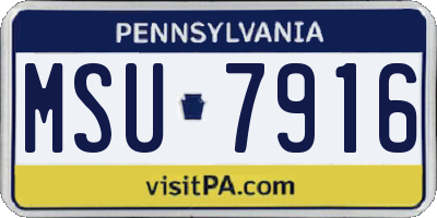 PA license plate MSU7916