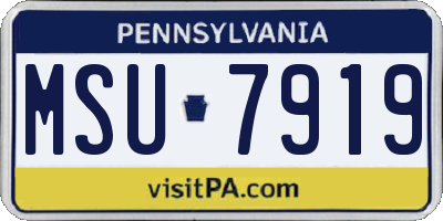 PA license plate MSU7919