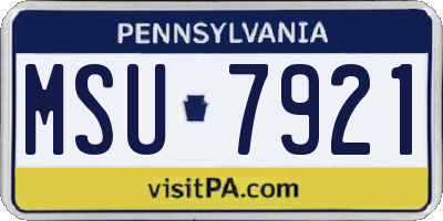 PA license plate MSU7921