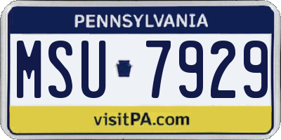 PA license plate MSU7929