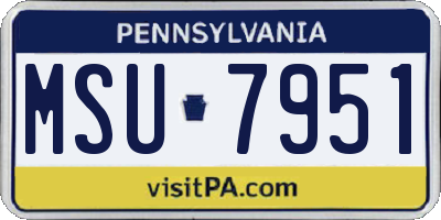 PA license plate MSU7951