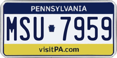 PA license plate MSU7959