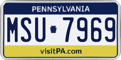 PA license plate MSU7969