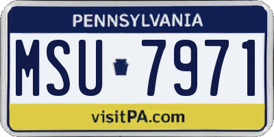 PA license plate MSU7971