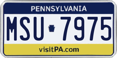 PA license plate MSU7975