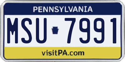 PA license plate MSU7991