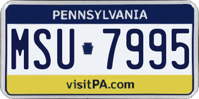 PA license plate MSU7995