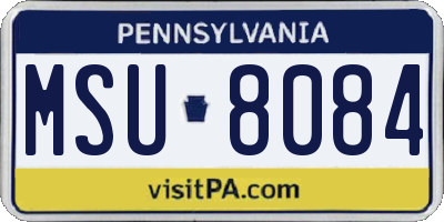 PA license plate MSU8084
