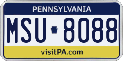 PA license plate MSU8088