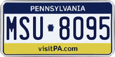 PA license plate MSU8095