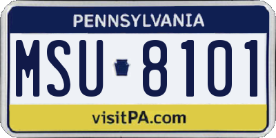 PA license plate MSU8101