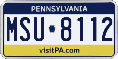 PA license plate MSU8112