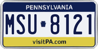 PA license plate MSU8121