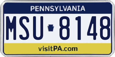 PA license plate MSU8148