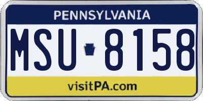 PA license plate MSU8158