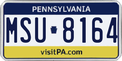 PA license plate MSU8164