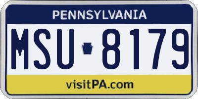 PA license plate MSU8179