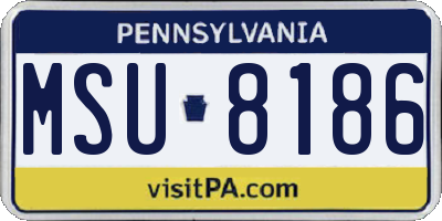 PA license plate MSU8186