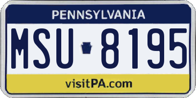 PA license plate MSU8195
