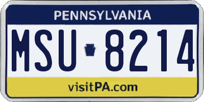 PA license plate MSU8214