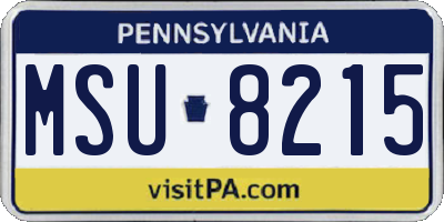 PA license plate MSU8215