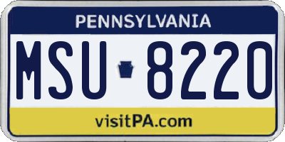 PA license plate MSU8220