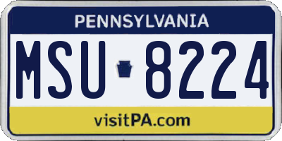 PA license plate MSU8224