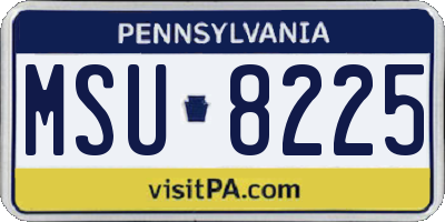 PA license plate MSU8225