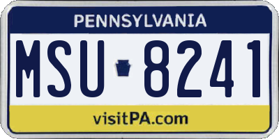 PA license plate MSU8241