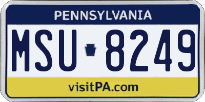 PA license plate MSU8249