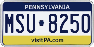 PA license plate MSU8250