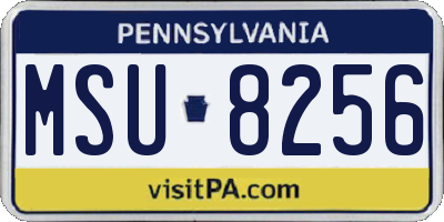 PA license plate MSU8256