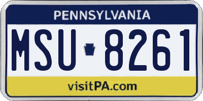 PA license plate MSU8261