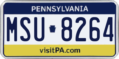 PA license plate MSU8264