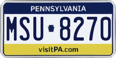 PA license plate MSU8270