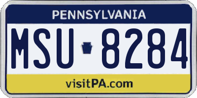 PA license plate MSU8284