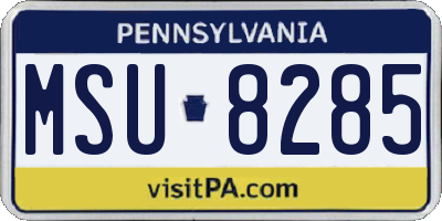 PA license plate MSU8285